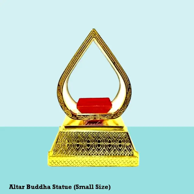 Gold Altar Clear Acrylic Small Buddha Statue Thai Amulet Worship Plastic Casing