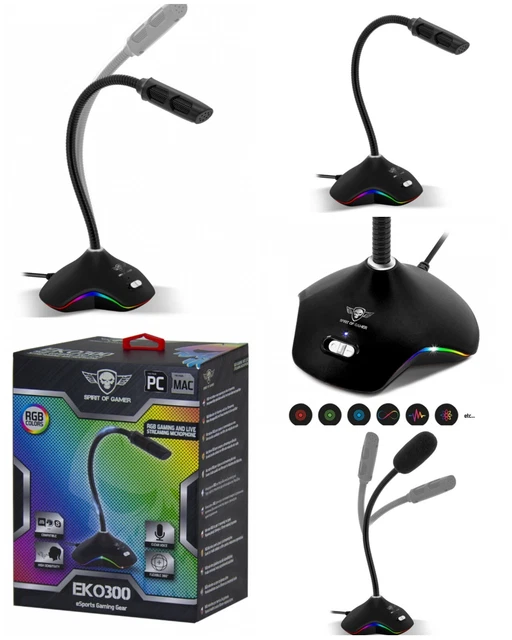 MICRO GAMER EKO 300 Microphone Gaming USB Twitch, Youtube, Discord ...