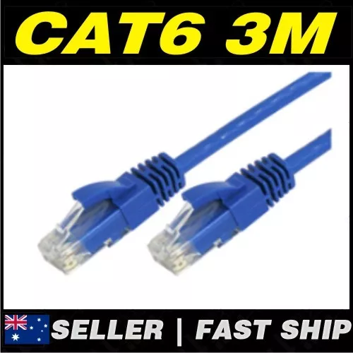 1 x 3m Blue Cat 6 Cat6 1000Mbps  RJ45 Ethernet Network LAN Patch Cable