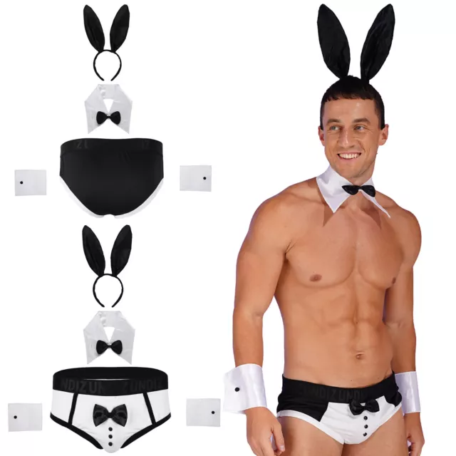 Set lingerie sexy uomo bunny pneumatici per capelli con abito da gentiluomo biancheria intima Clubwea