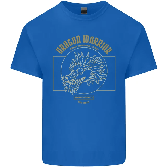 T-shirt top da uomo giapponese Dragon Warrior Samurai Giappone cotone 3