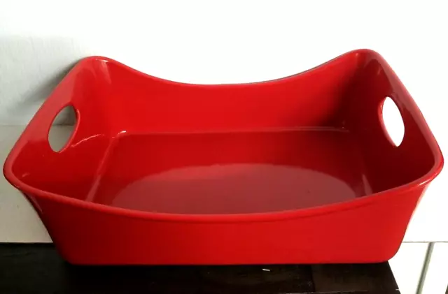 Rachael Ray RED 13''Lx9''W Lasagna Lover / Casserole 4-qt Stoneware Baking Dish