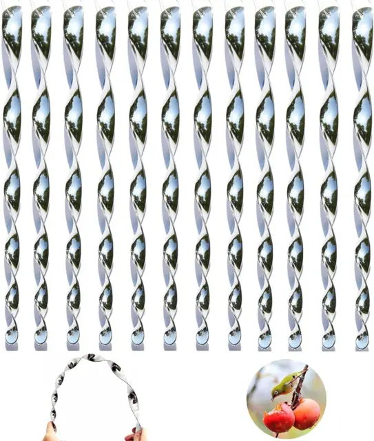 Reflektierende Vogelabwehr, 12 Stück Windspirale Vogelabwehr Reflektierende Wind