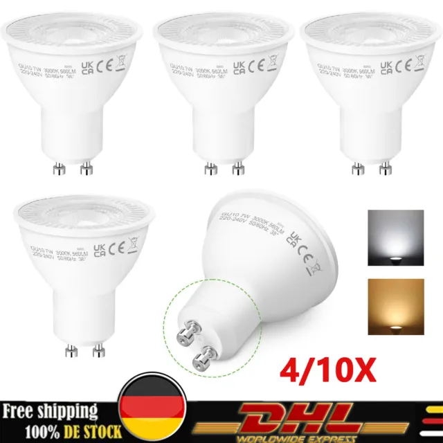 4/10er Set GU10 LED Lampe Strahler Leuchtmittel 5W 7W warmweiß kaltweiß 38°/120°