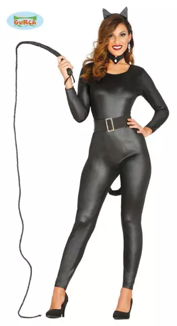Costume Carnevale Catwoman Adulta Vestito Guirca Donna Gatto Donna Cat Black Cat