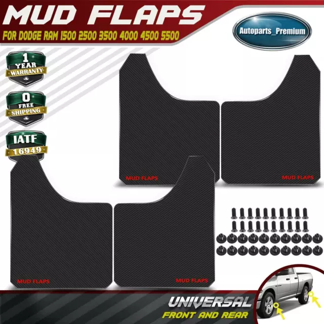 4Pcs Car Mud Flaps, Black Front and Rear Car Mud Flaps, Mud Splash