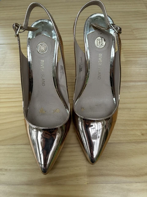 LADIES RIVER ISLAND Rose Gold Strappy High Heel Shoes UK Size 6 EU 39 1.99 PicClick UK