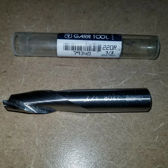 New 1/2" carbide end mill 2 flutes with .060 radius