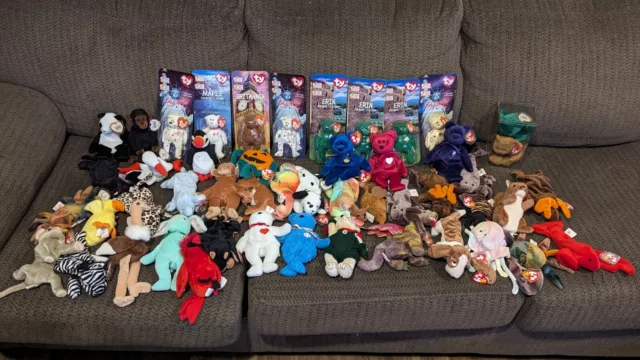 TY Beanie Babies HUGE lot of plush! Around 50 pieces, some rares, FREE SHIPPING!