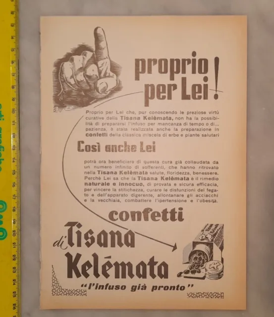 Pubblicità advertising   TISANA KELEMATA    (anni Cinquanta)