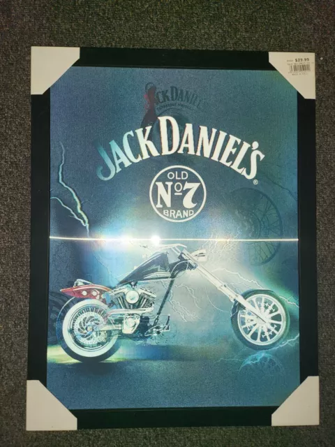 3 Dimension 3D JACK DANIEL'S Old No7 Motorcycle 3-in-1 Framed Lenticular Picture