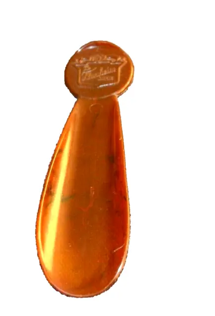 FLORSHEIM SHOES Brown Plastic SHOE HORN Advertising Approx. 5.5" long Vintage