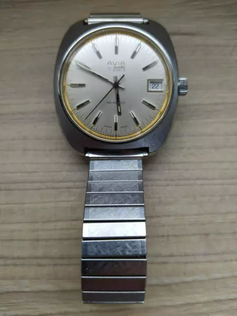 AVIA MATIC WATCH 17 jewels date second hand incabloc swiss made SEE PIX DESCR 34.95 PicClick UK
