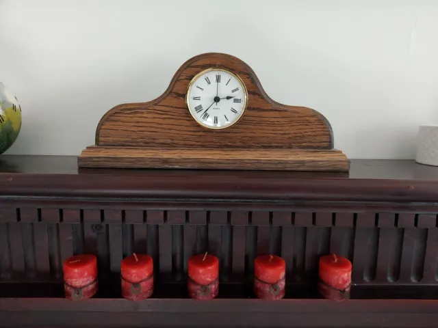 Mike Dennis Mantle Clock Solid Oak Woodcraftsman Handmade