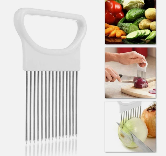 CHEF-AID ONION HOLDER Hand Held Easy Slicer Cutter Potato Wedges ...