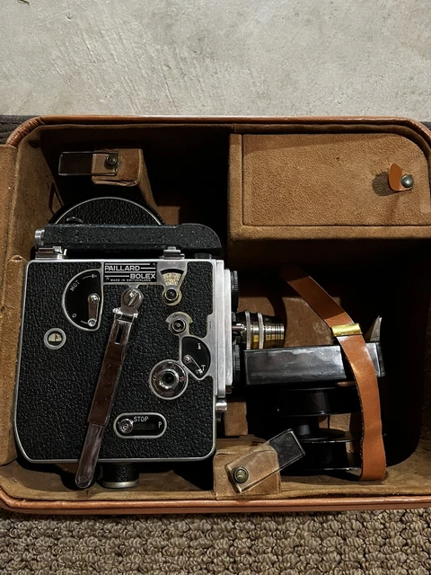Vintage PAILLARD BOLEX H16-F25 Camera W/ original Case And Extras
