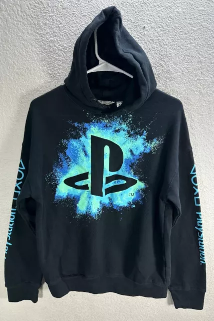 H&M PlayStation Youth size 20 Black Graphic Hoodie Sweatshirt Pullover