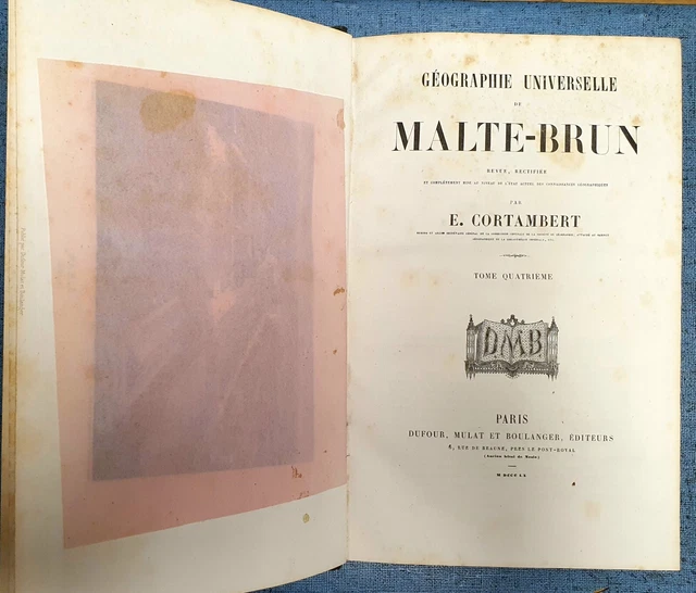 1860 Geographie Universelle Malte Brun Band 4 Original Illustrierte Antik Buch