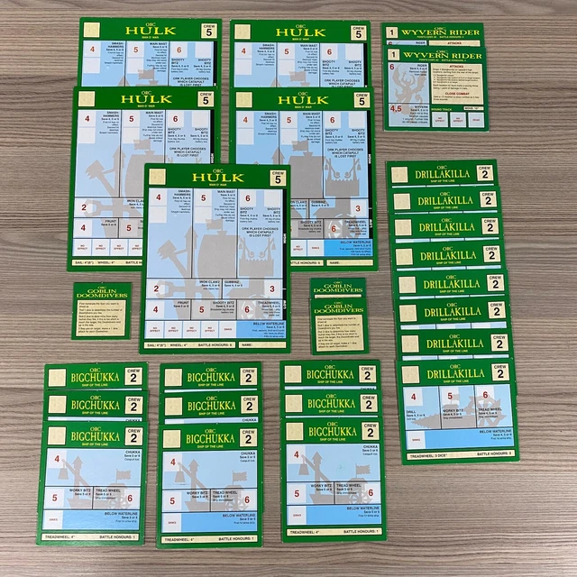 MAN O' WAR Orc Fleet Cards Warhammer Fantasy Ship Cards Oop Orcs