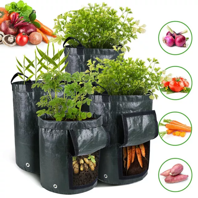 3/5/7/10 galones de cultivo de patatas bolsas impermeables PE jardín vegetal