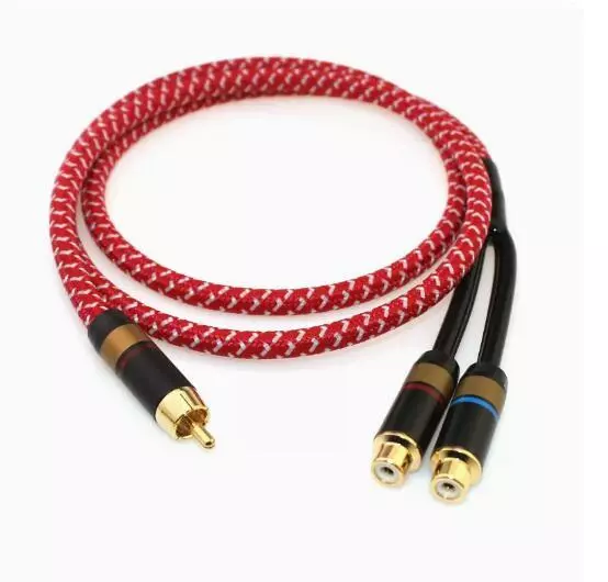 L120 Single RCA Male To Dual RCA Female For Car Audio Box Mixer Amplifier Cable