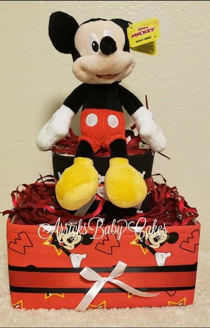 Diaper Cake ~Red Mickey Mouse~Baby Shower~Baby Boy Gift~Baby Shower Centerpiece❤