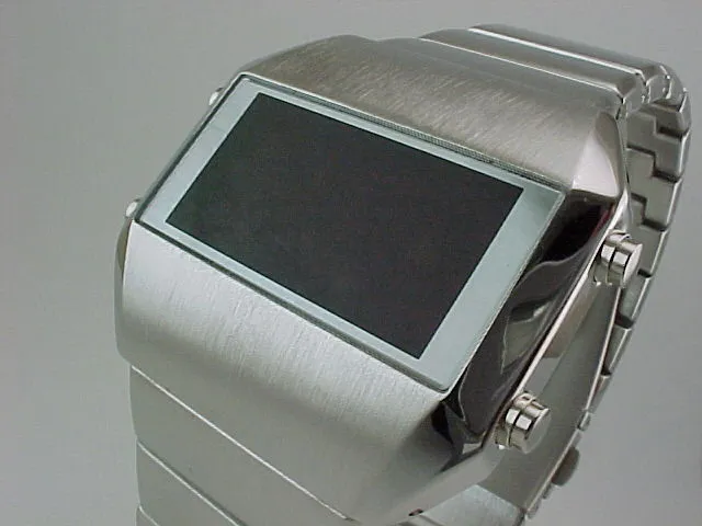 SILVER Rare Old Vintage 70s 1970s Style LED LCD DIGITAL Retro watch