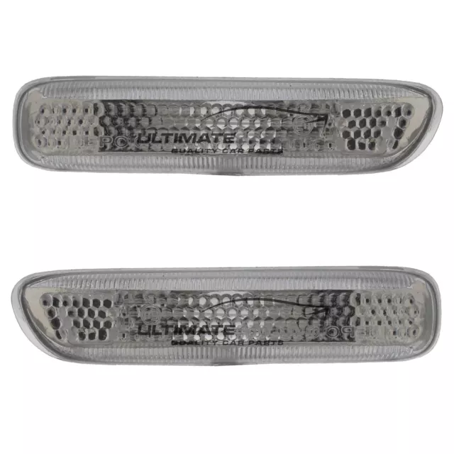 BMW 3 series E46 1999-2001 Clear Side Wing Indicator Repeaters Pair Left & Right