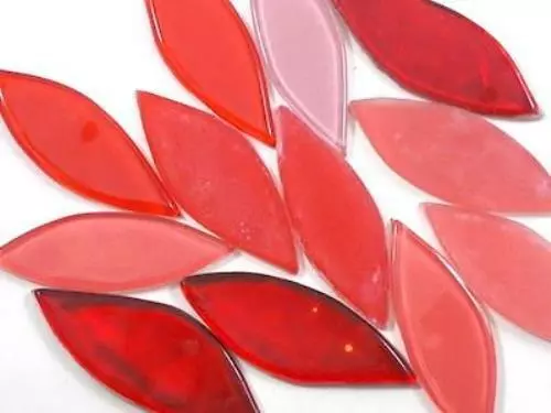 Red Mix Glass Petals - Mosaic Tile Supplies Art Craft 2