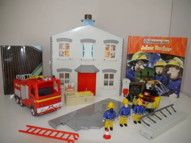 Fireman Sam Toys Bundle Village House Quad Bike Jupiter Figures Book Playmat _21