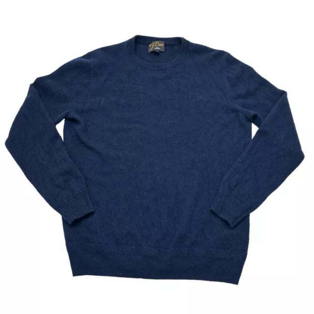 Knit For J Crew 100% Cashmere Crewneck Sweater Navy Blue Men’s Size Large