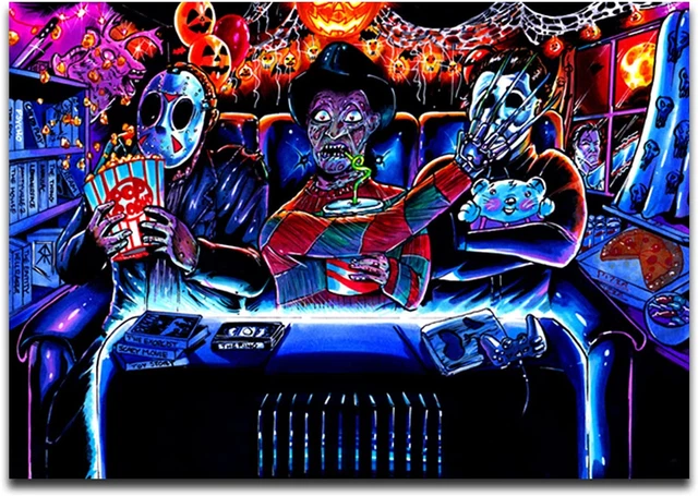 Horror Poster Movie Wall Art Bedroom Canvas Painting Michael Myers Freddy Kruege