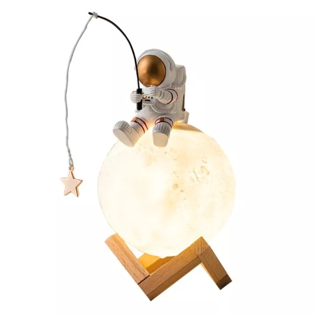 3D Printed Moon Light Night Light for Childrens Bedrooms with Astronaut Figurine 2