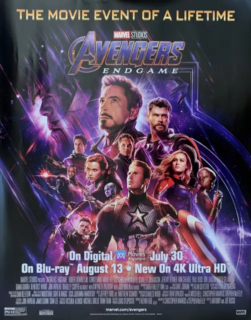 AVENGERS ENDGAME DVD MOVIE POSTER 1 Sided ORIGINAL MINI 22X28 MARVEL