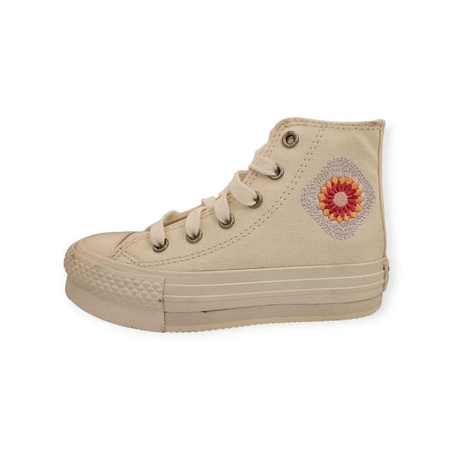 Converse Youth Size 12 Ctas Eva Lift High Sneaker Egret/Vintage White NWB