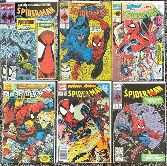 Spider-Man Comic Lot of 7 comics Mutant Crossovers, Sinister 6, Infinity War