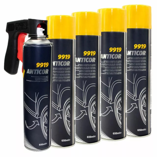 Protection Anti-encastrement 5 X 650 ML Soubassement Spray Mannol Avec Pistolet