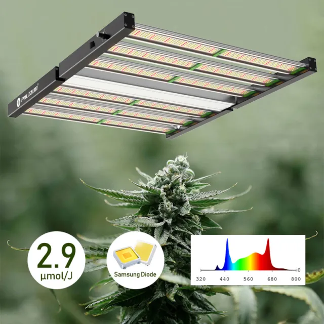 Phlizon KS5000 Led Grow Light 6Bar Sunlike Full Spectrum Veg Bloom Plants Indoor