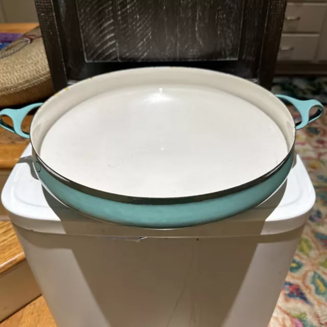 Dansk Kobenstyle 13" Turquoise Enamel Paella Pan