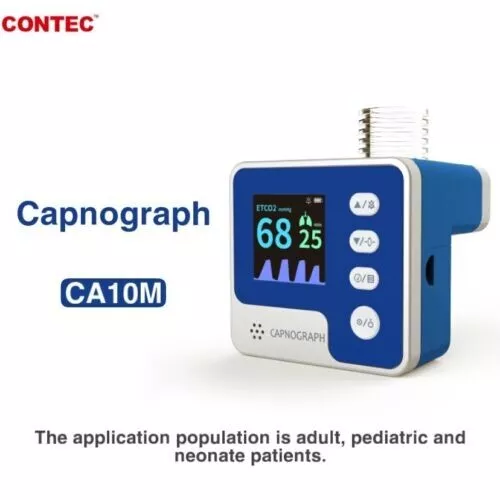 CONTEC CA10M Mainstream CO2 Monitor Kapnograph Patientenmonitor mit CO2-Adapter