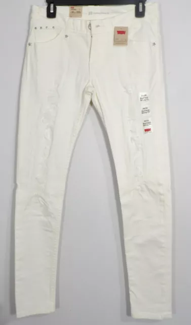 Levis White Destroyed Boyfriend Skinny Jeans Size 3 M 29x30  PR1521