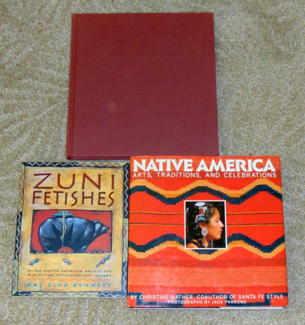 3 Native American Book Lot, Traditions, Zuni Fetishes, Legends,  Myths and Arts