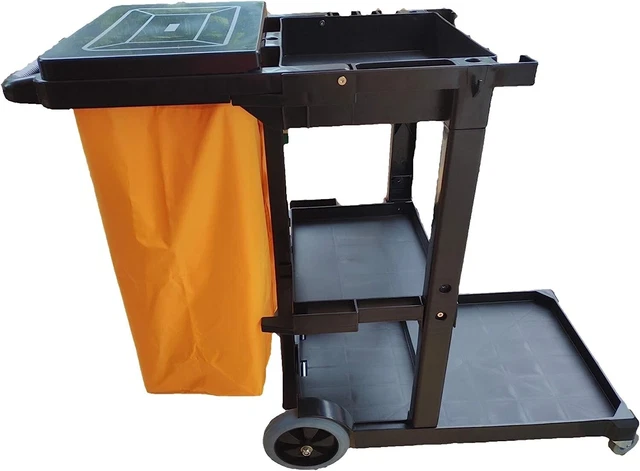 Simpli-Magic 79191 Janitorial Cart, Commercial, Yellow/Grey