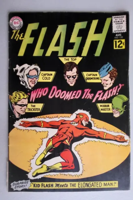 FLASH #130 VG/FN 1962 DC COMICS, 1st app GAUNTLET OF VILLIANS!