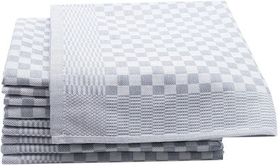 a Quadretti Glart Set di 10 Asciugamani in Cotone Grigio/Bianco 