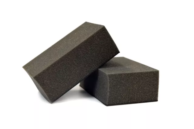 2Pc, Fine Grade Clay Bar Auto Sponge Black Detailing Block Car Wash Motorcycle