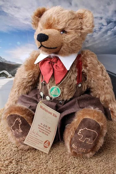 original Hermann Coburg Teddy 42 cm mit Anhänger, Zertifikat * Wallstreet Bär * 2