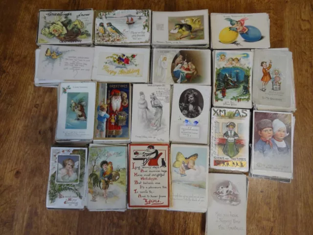 Job Lot 1000 Greetings Postcards WWI Onwards - 98089