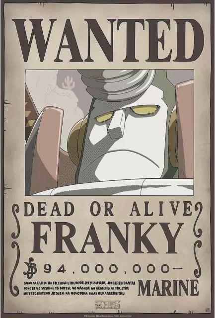 One Piece - Poster Ricercato "Wanted Franky" 52 x 35 cm AbyStyle