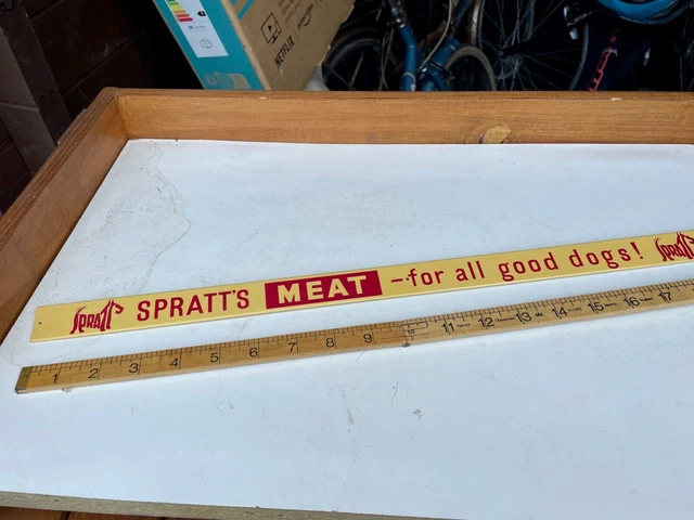 Spratt's Dog Food Biscuits Pet Shop Advertising Shelf Edge Tin Sign c1950s
